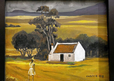 White Building in Yellow Field